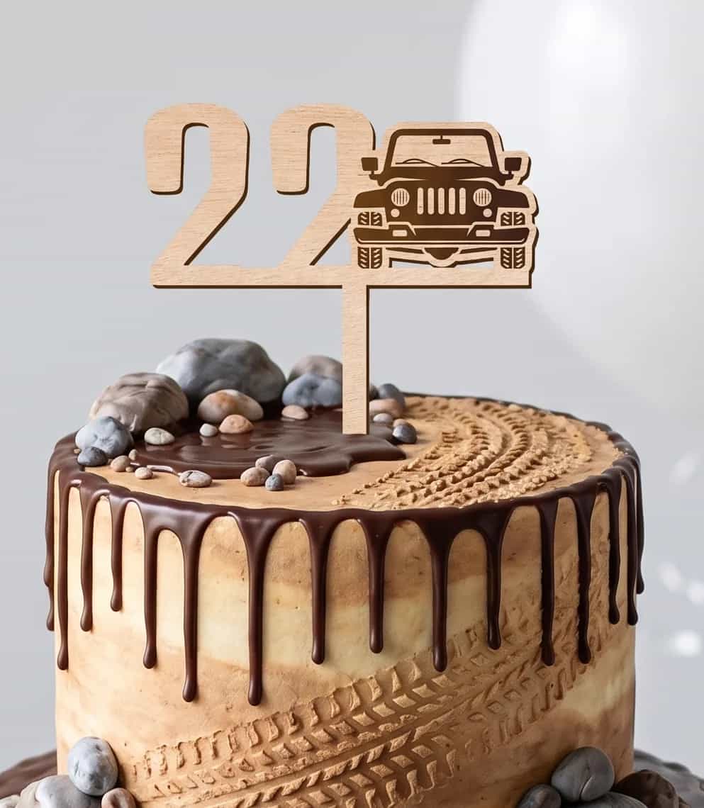 Off-road Jeep fa tortadísz – szülinapra