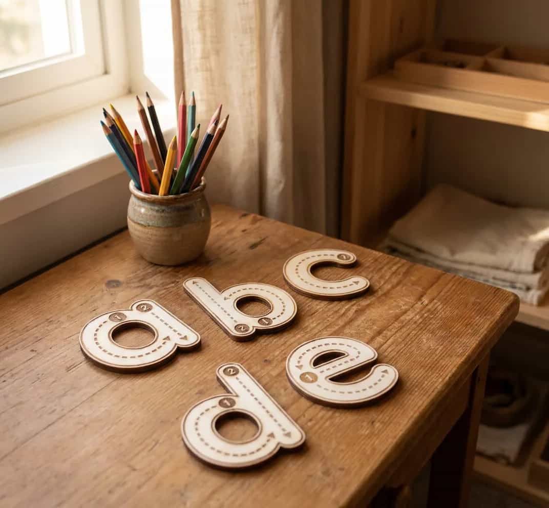 Fa Montessori betűk – kisbetűs ábécé (26 darabos készlet)