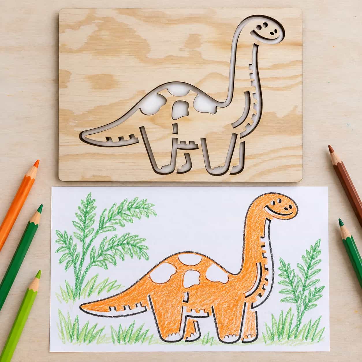 Dinoszaurusz rajzsablon – Diplodocus