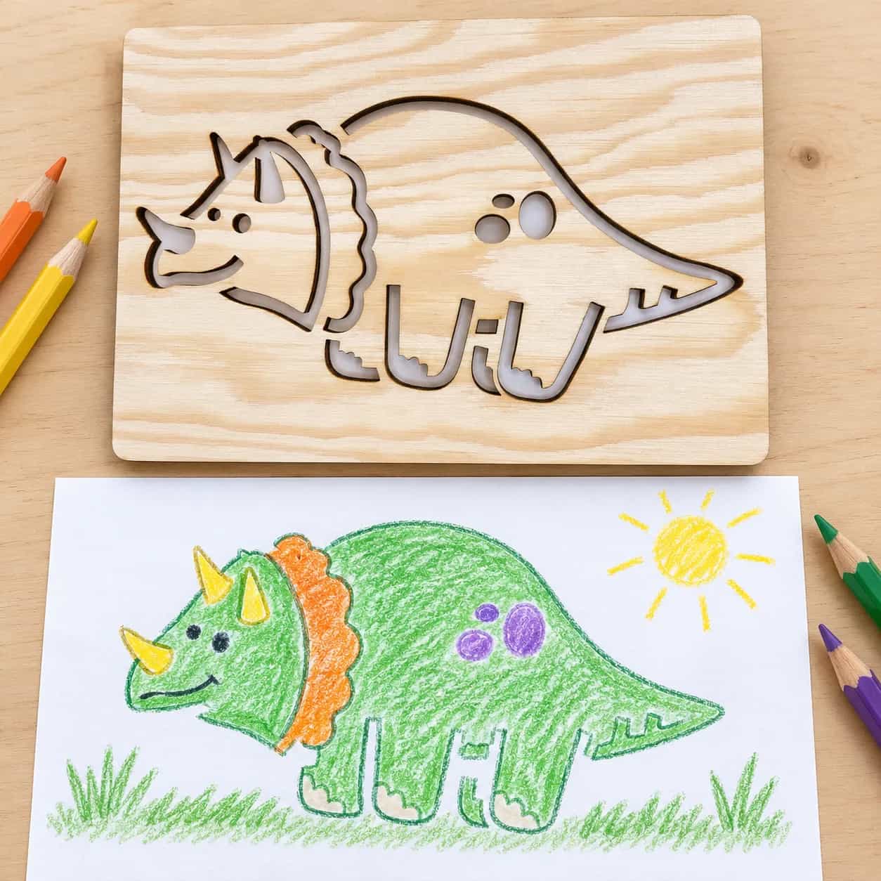 Rajzsablon Dinoszauruszok – Triceratops