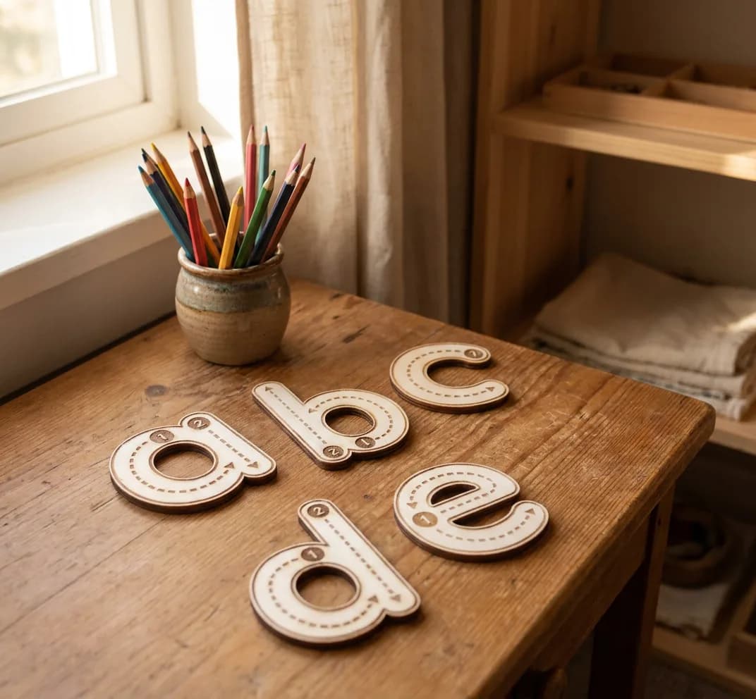 Fa Montessori betűk – kisbetűs ábécé (26 darabos készlet)