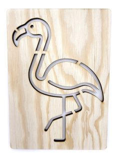 Ceruzamóka - Rajzsablon - Madarak - Flamingó